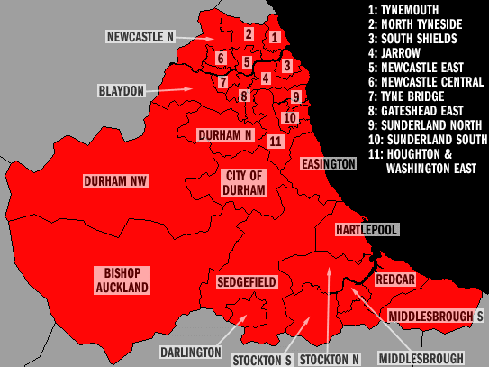 Cleveland, Durham and Tyne & Wear
